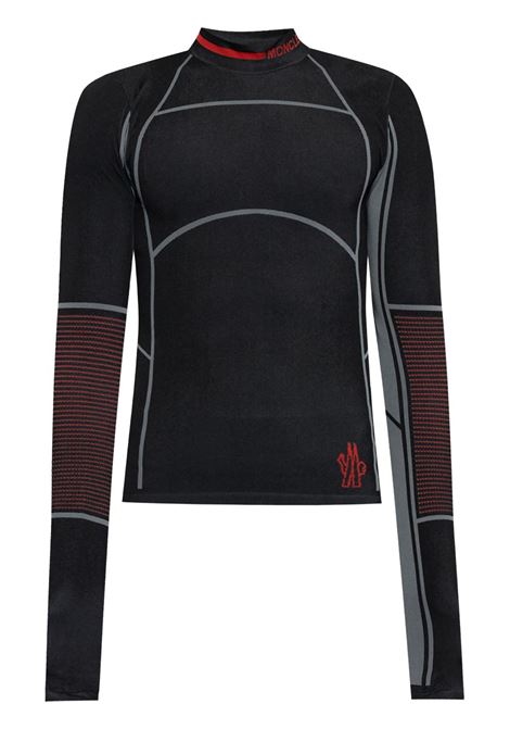 Black long-sleeved base layer T-shirt Moncler grenoble - men